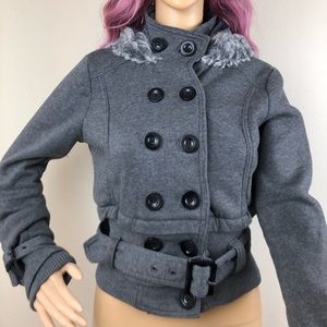 Gray Women’s jacket with belt